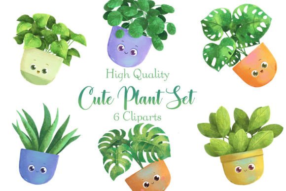 Download Cute Plants Kawaii Style Clipart - Plants Collection
