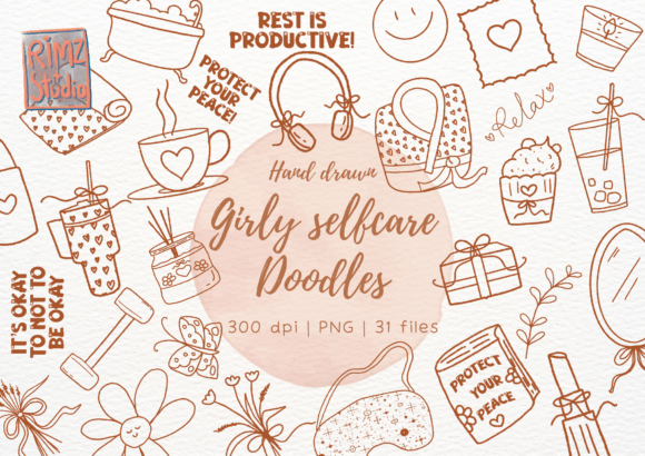 Download Girly Selfcare Positivity Doodle Element - Positivity Collection